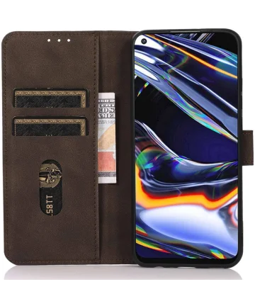 KHAZNEH Oppo A58 4G Hoesje Retro Wallet Book Case Bruin Hoesjes