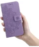 Oppo A58 4G Hoesje Bloemen Book Case met Pasjeshouder Paars