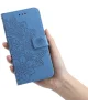 Oppo A58 4G Hoesje Bloemen Book Case met Pasjeshouder Blauw