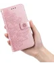 Oppo A58 4G Hoesje Bloemen Book Case met Pasjeshouder Roze