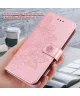 Oppo A58 4G Hoesje Bloemen Book Case met Pasjeshouder Roze