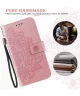 Oppo A58 4G Hoesje Bloemen Book Case met Pasjeshouder Roze