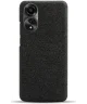 Oppo A78 4G Hoesje met Stoffen Afwerking Back Cover Zwart