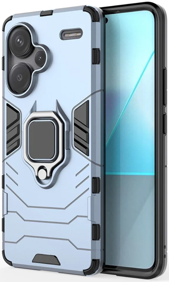 Xiaomi Redmi Note 13 Pro Plus Hoesje Magnetische Kickstand Ring Blauw afbeelding 1