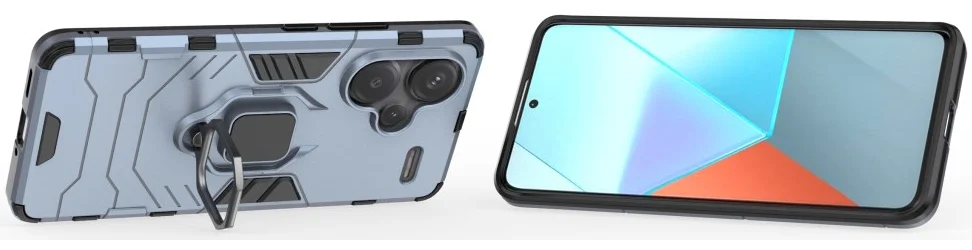 Xiaomi Redmi Note 13 Pro Plus Hoesje Magnetische Kickstand Ring Blauw afbeelding 2