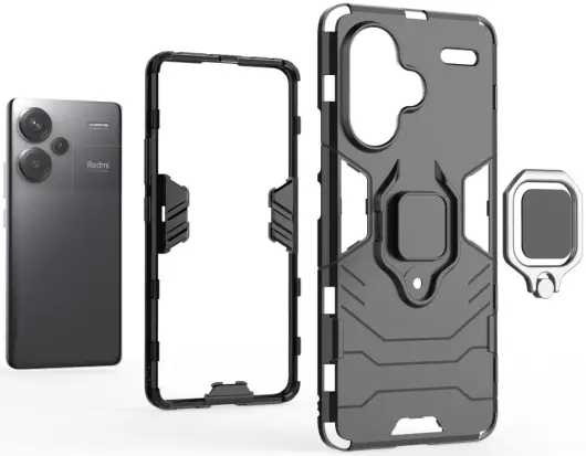 Xiaomi Redmi Note 13 Pro Plus Hoesje Magnetische Kickstand Ring Blauw afbeelding 3