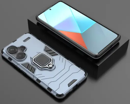 Xiaomi Redmi Note 13 Pro Plus Hoesje Magnetische Kickstand Ring Blauw afbeelding 4