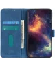 KHAZNEH Xiaomi Redmi 13C/Poco C65 Hoesje Retro Wallet Book Case Blauw