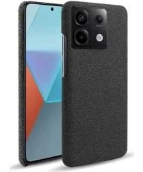 Xiaomi Redmi Note 13 Pro 5G / Poco X6 Hoesje Stoffen Back Cover Zwart