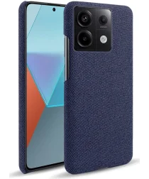 Xiaomi Redmi Note 13 Pro 5G / Poco X6 Hoesje Stoffen Back Cover Blauw