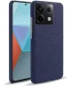 Xiaomi Redmi Note 13 Pro 5G / Poco X6 Hoesje Stoffen Back Cover Blauw