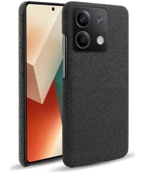 Xiaomi Redmi Note 13 5G Hoesje met Stoffen Afwerking Back Cover Zwart