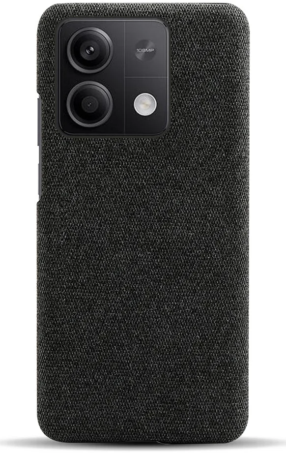Xiaomi Redmi Note 13 5G Hoesje met Stoffen Afwerking Back Cover Zwart afbeelding 4