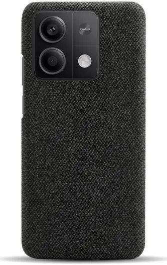 Xiaomi Redmi Note 13 5G Hoesje met Stoffen Afwerking Back Cover Zwart afbeelding 4