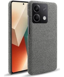 Xiaomi Redmi Note 13 5G Hoesje met Stoffen Afwerking Back Cover Grijs