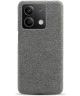 Xiaomi Redmi Note 13 5G Hoesje met Stoffen Afwerking Back Cover Grijs