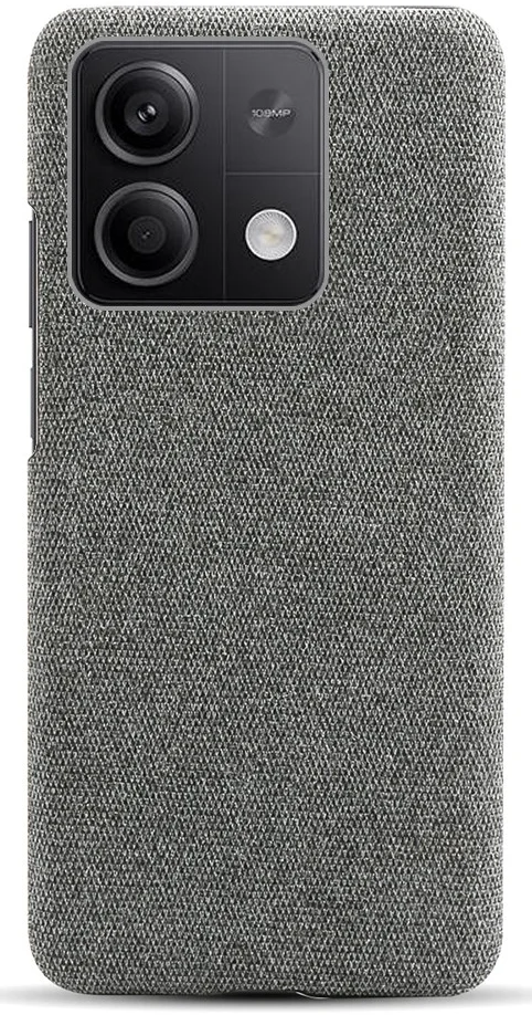 Xiaomi Redmi Note 13 5G Hoesje met Stoffen Afwerking Back Cover Grijs afbeelding 4