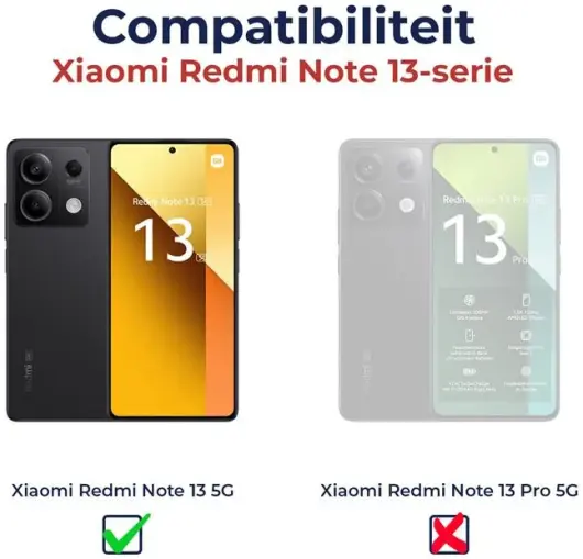 Xiaomi Redmi Note 13 5G Hoesje met Stoffen Afwerking Back Cover Grijs afbeelding 3