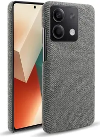 Xiaomi Redmi Note 13 5G Hoesje met Stoffen Afwerking Back Cover Grijs