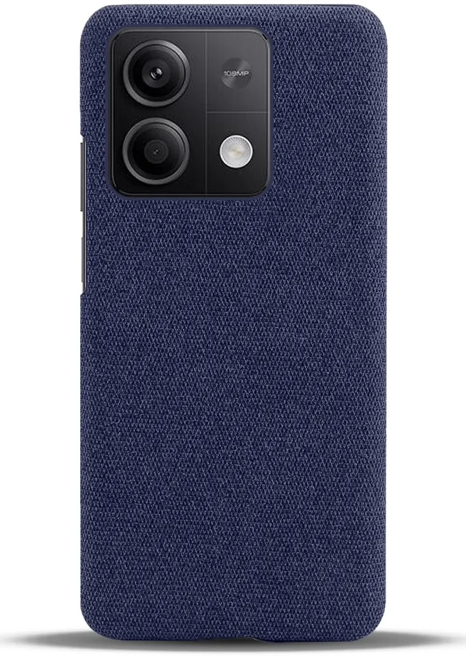 Xiaomi Redmi Note 13 5G Hoesje met Stoffen Afwerking Back Cover Blauw afbeelding 4