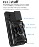 Oppo A58 4G Hoesje met Camera Slider en Kickstand Ring Zwart
