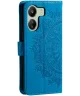 Xiaomi Redmi 13C / Poco C65 Hoesje Mandala Book Case Pasjeshouder Blauw