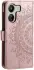 Xiaomi Redmi 13C / Poco C65 Hoesje Mandala Book Case Pasjeshouder Roze afbeelding 5