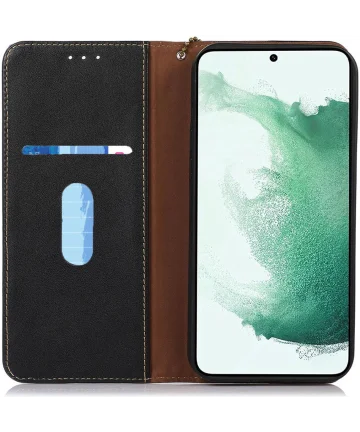 KHAZNEH Samsung Galaxy A35 Hoesje RFID Book Case Leer Zwart Hoesjes