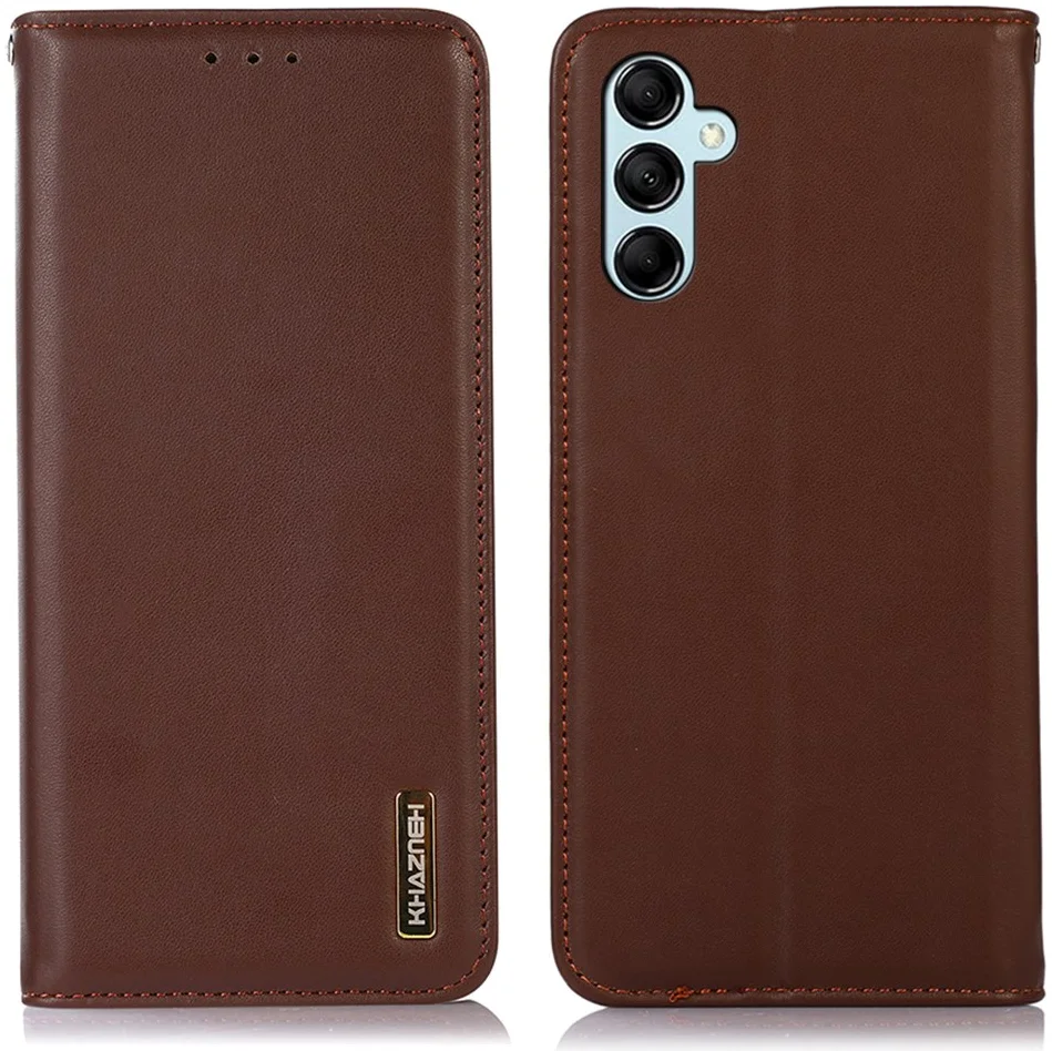 KHAZNEH Samsung Galaxy A35 Hoesje RFID Book Case Leer Bruin afbeelding 2