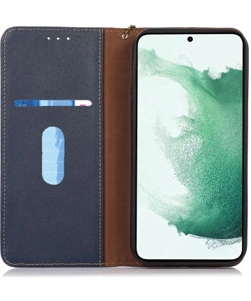 KHAZNEH Samsung Galaxy A35 Hoesje RFID Book Case Leer Blauw Hoesjes