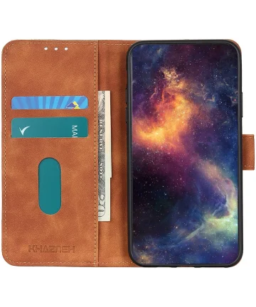 KHAZNEH Samsung Galaxy A35 Hoesje Retro Wallet Book Case Bruin Hoesjes