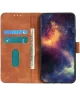KHAZNEH Samsung Galaxy A35 Hoesje Retro Wallet Book Case Bruin