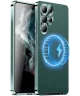 Samsung Galaxy S24 Ultra Hoesje met MagSafe Metalen Frame Groen