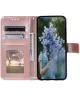 Samsung Galaxy A55 Hoesje Mandala Book Case met Pasjeshouder Roze Goud