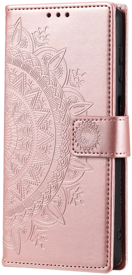 Samsung Galaxy A55 Hoesje Mandala Book Case met Pasjeshouder Roze Goud afbeelding 5