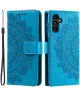 Samsung Galaxy A55 Hoesje Mandala Book Case met Pasjeshouder Blauw