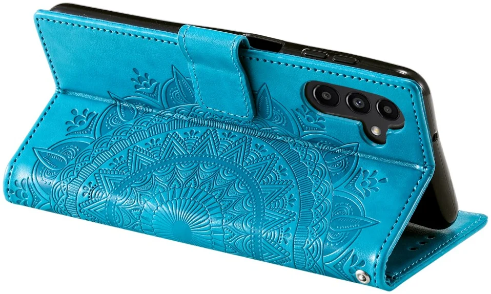 Samsung Galaxy A55 Hoesje Mandala Book Case met Pasjeshouder Blauw afbeelding 4