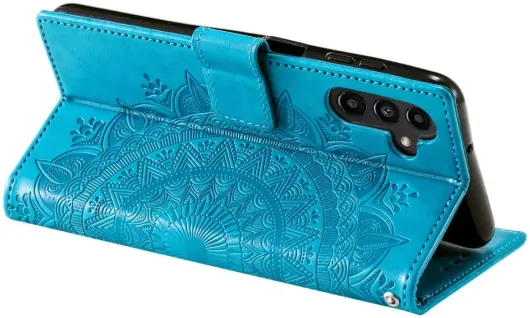 Samsung Galaxy A55 Hoesje Mandala Book Case met Pasjeshouder Blauw afbeelding 4