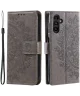 Samsung Galaxy A55 Hoesje Mandala Book Case met Pasjeshouder Grijs