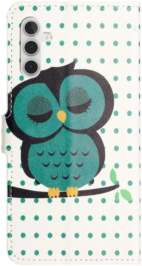 Samsung Galaxy A55 Hoesje Portemonnee Book Case Uil Print afbeelding 6