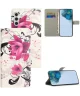 Samsung Galaxy A55 Hoesje Portemonnee Book Case Flower Print