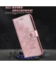 Samsung Galaxy A35 Hoesje Bloemen Book Case met Pasjeshouder Roze