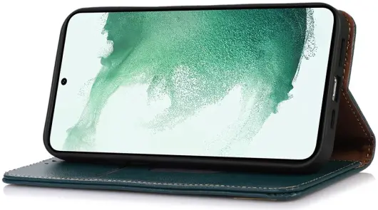 KHAZNEH Samsung Galaxy A55 Hoesje RFID Book Case Leer Groen afbeelding 3
