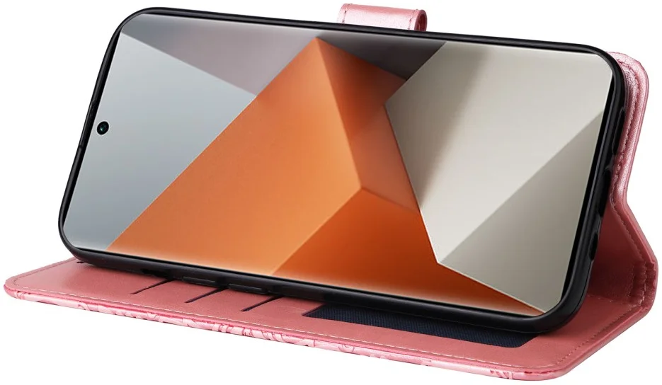 Xiaomi Redmi Note 13 Pro Plus Hoesje Zonnebloem Wallet Book Case Roze afbeelding 4