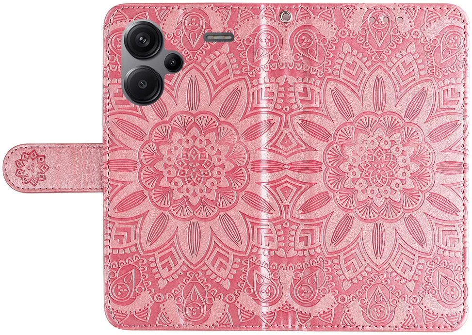 Xiaomi Redmi Note 13 Pro Plus Hoesje Zonnebloem Wallet Book Case Roze afbeelding 7