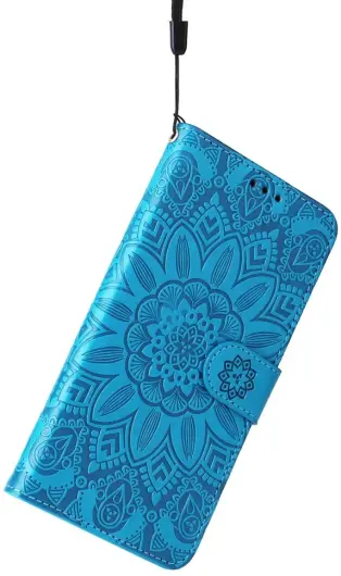 Xiaomi Redmi Note 13 Pro Plus Hoesje Zonnebloem Wallet Book Case Blauw afbeelding 9