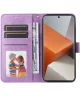 Xiaomi Redmi Note 13 Pro Plus Hoesje Zonnebloem Wallet Book Case Paars