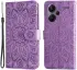 Xiaomi Redmi Note 13 Pro Plus Hoesje Zonnebloem Wallet Book Case Paars afbeelding 1