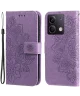 Xiaomi Redmi Note 13 5G Hoesje Bloemen Print Wallet Book Case Paars