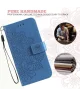 Xiaomi Redmi Note 13 5G Hoesje Bloemen Print Wallet Book Case Blauw